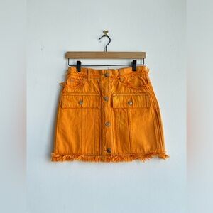 Acne Studios Orange Denim Mini Skirt